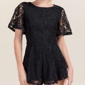Francesca’s Miami Black Lace Romper